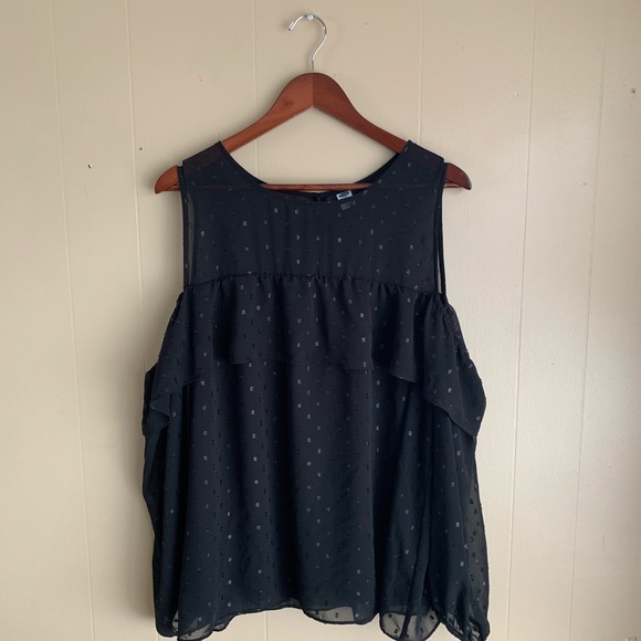 Long sleeves cut out shoulders old navy blouse xl - Picture 2 of 5